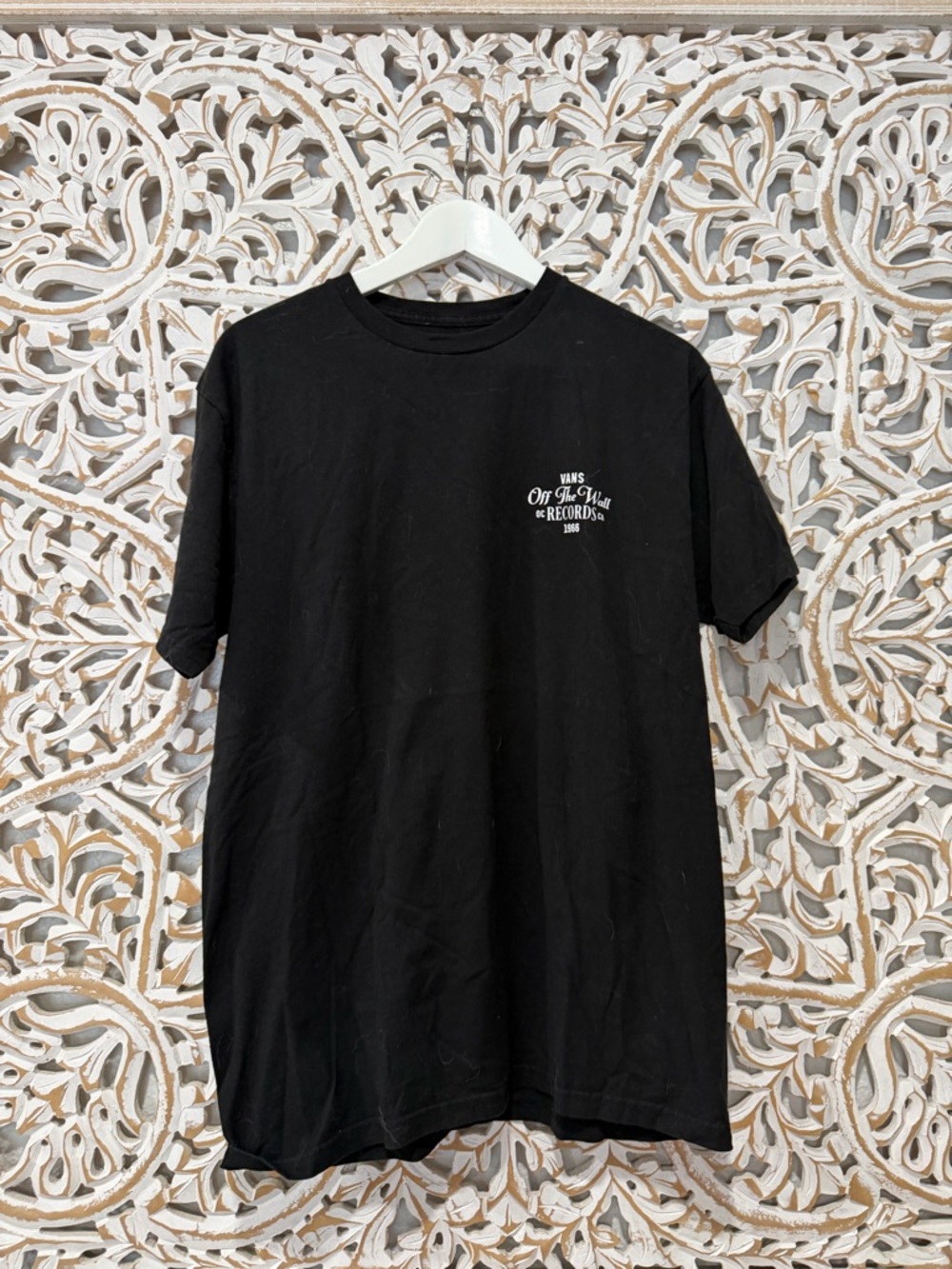 Vans Black Short Sleeve Tee with White Chest Script